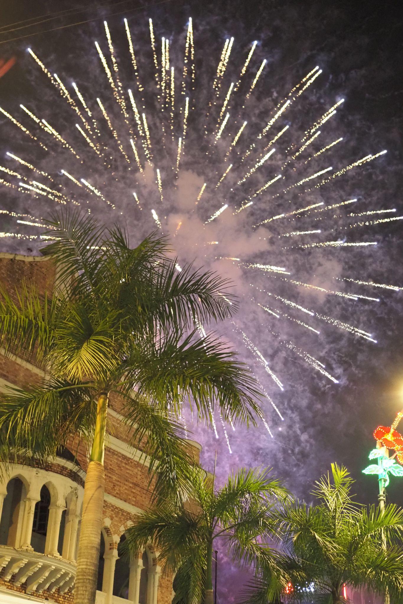 夜空に打ち上がる盛大なフィナーレの花火