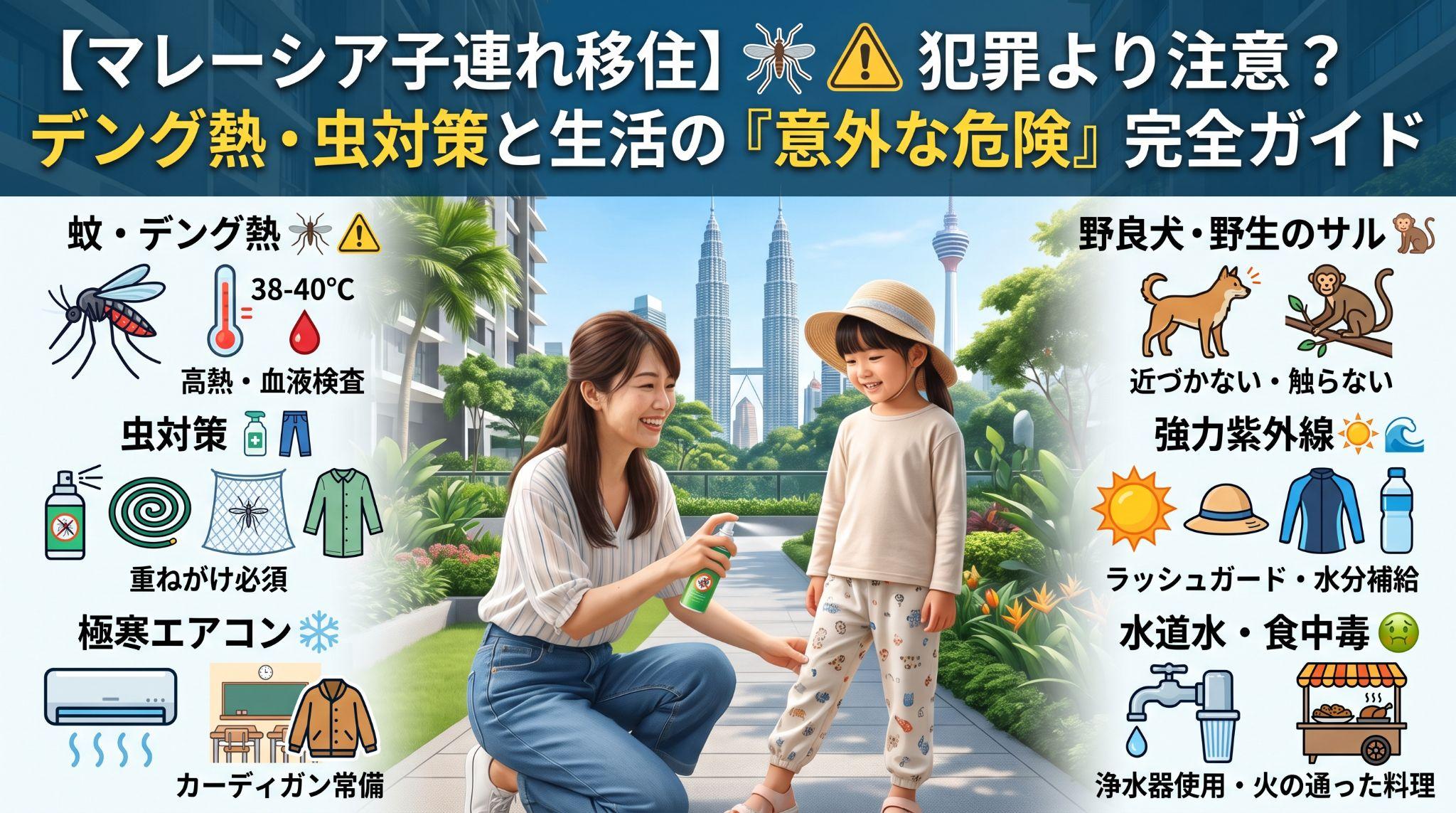 【マレーシア子連れ移住】!犯罪より注意? デング熱・虫対策と生活の『意外な危険』完全ガイド