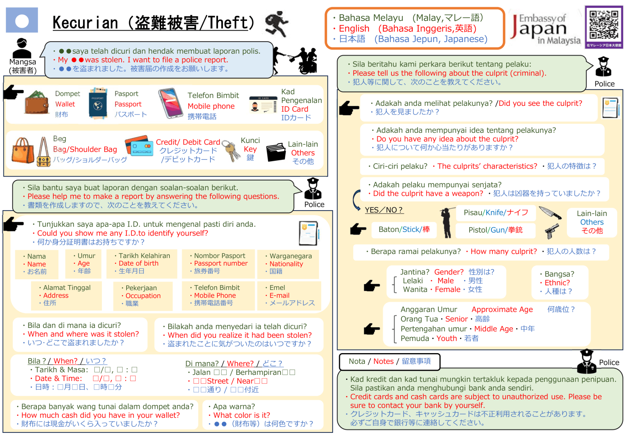 盗難被害用お助けレポート